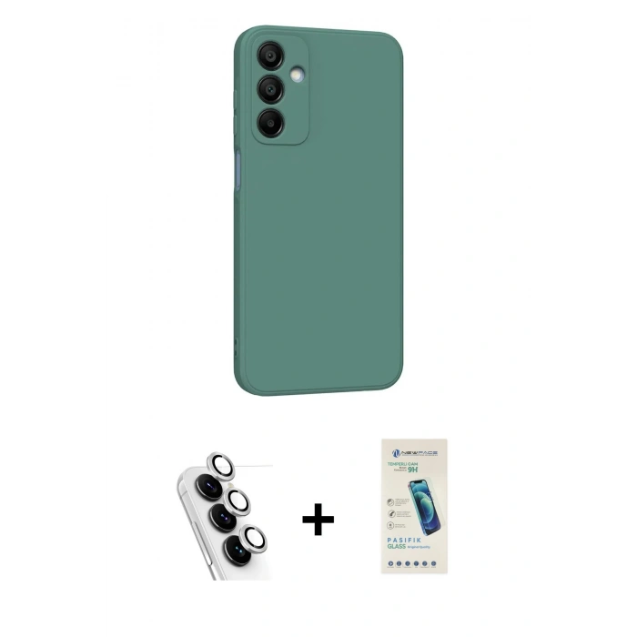 MARSİLYAN™- Galaxy A25 5G Kılıf Kozmos Yansıma Özel Seri - Şeffaf Pasifik Cam Ekran Koruyucu + Valdez Metal Kamera Lens - GS