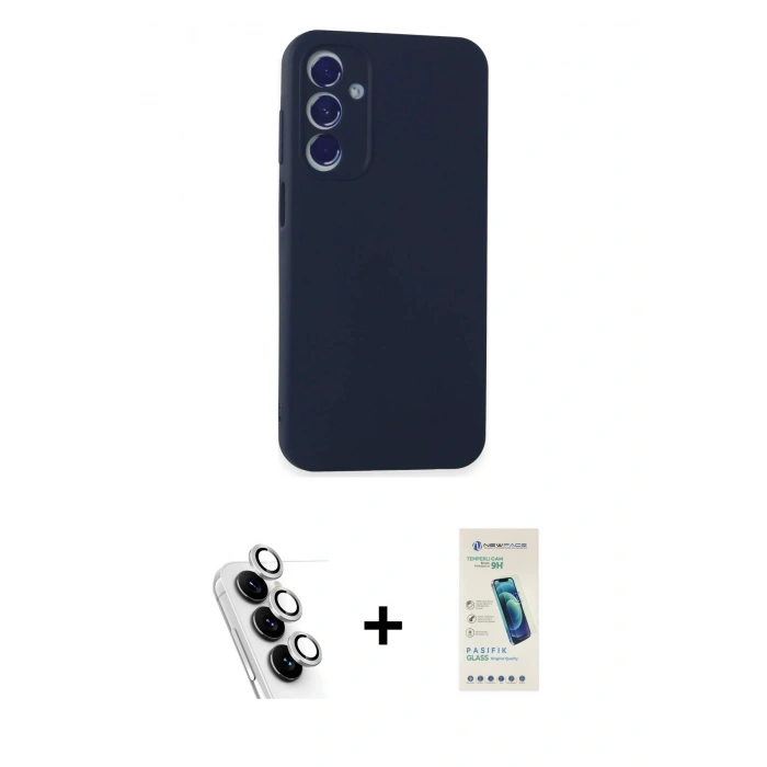 MARSİLYAN™- Galaxy A25 5G Kılıf Kozmos Yansıma Özel Seri - Şeffaf Pasifik Cam Ekran Koruyucu + Valdez Metal Kamera Lens - GS