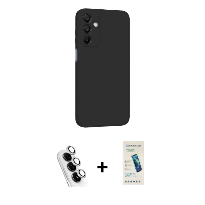 MARSİLYAN™- Galaxy A25 5G Kılıf Kozmos Yansıma Özel Seri - Şeffaf Pasifik Cam Ekran Koruyucu + Valdez Metal Kamera Lens - GS