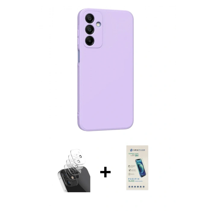 MARSİLYAN™- Galaxy A25 5G Kılıf Kozmos Yansıma Özel Seri - Şeffaf Pasifik Cam Ekran Koruyucu + Şeffaf Kamera Lens Koruma Cam