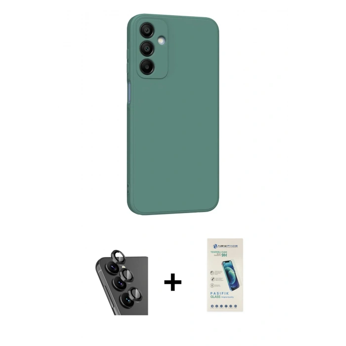 MARSİLYAN™- Galaxy A25 5G Kılıf Kozmos Yansıma Özel Seri - Şeffaf Pasifik Cam Ekran Koruyucu + Valdez Metal Kamera Lens - SH