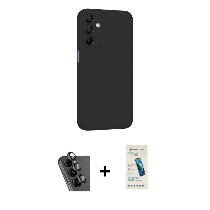 MARSİLYAN™- Galaxy A25 5G Kılıf Kozmos Yansıma Özel Seri - Şeffaf Pasifik Cam Ekran Koruyucu + Valdez Metal Kamera Lens - SH