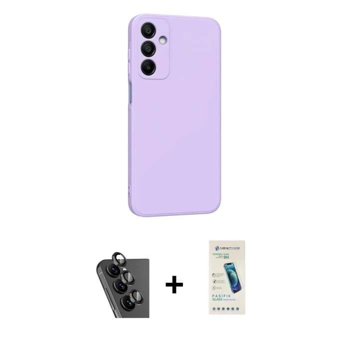 MARSİLYAN™- Galaxy A25 5G Kılıf Kozmos Yansıma Özel Seri - Şeffaf Pasifik Cam Ekran Koruyucu + Valdez Metal Kamera Lens - SH