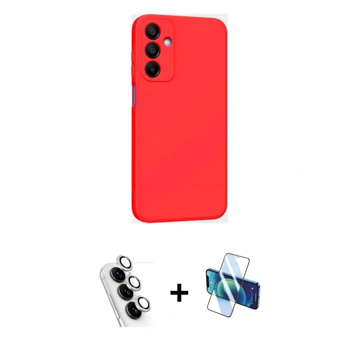 MARSİLYAN™- Galaxy A25 5G Kılıf Kozmos Yansıma Özel Seri - Siyah 3D Antistatik Cam Ekran Koruyucu + Valdez Metal Kamera Lens - GS