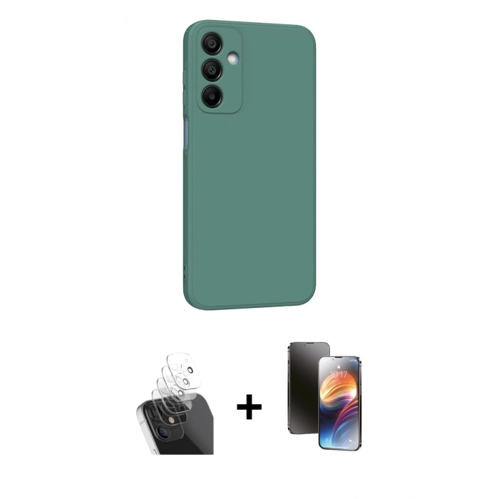 MARSİLYAN™- Galaxy A25 5G Kılıf Kozmos Yansıma Özel Seri - Siyah 3D Antistatik Mat Seramik Nano Ekran Koruyucu + Kamera Lens Koruma Cam - SF