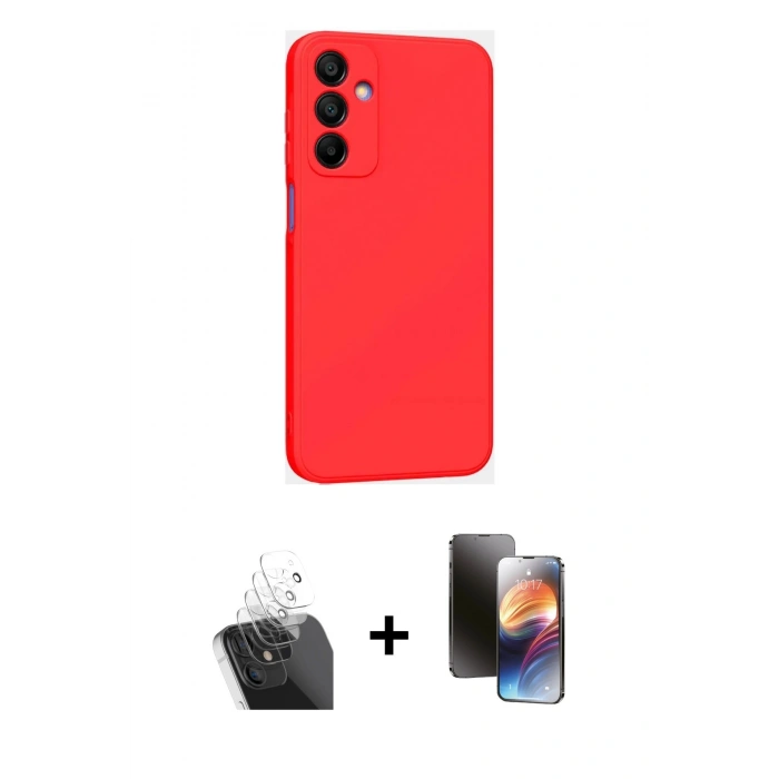 MARSİLYAN™- Galaxy A25 5G Kılıf Kozmos Yansıma Özel Seri - Siyah 3D Antistatik Mat Seramik Nano Ekran Koruyucu + Kamera Lens Koruma Cam - SF