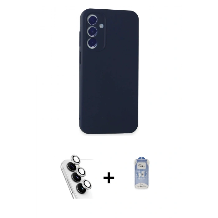 MARSİLYAN™- Galaxy A25 5G Kılıf Kozmos Yansıma Özel Seri - Siyah Joko Magic 5D Cam + Valdez Metal Kamera Lens - GS