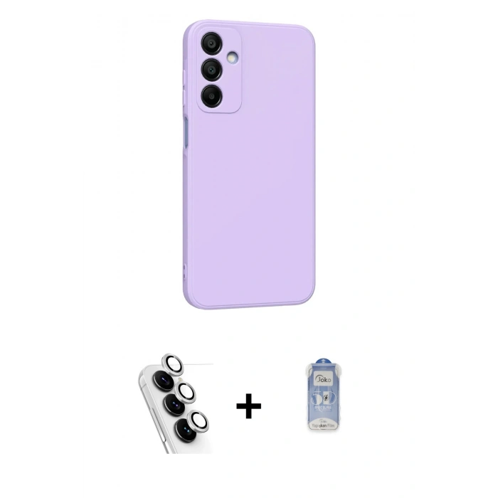 MARSİLYAN™- Galaxy A25 5G Kılıf Kozmos Yansıma Özel Seri - Siyah Joko Magic 5D Cam + Valdez Metal Kamera Lens - GS