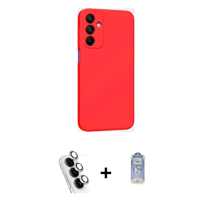 MARSİLYAN™- Galaxy A25 5G Kılıf Kozmos Yansıma Özel Seri - Siyah Joko Magic 5D Cam + Valdez Metal Kamera Lens - GS