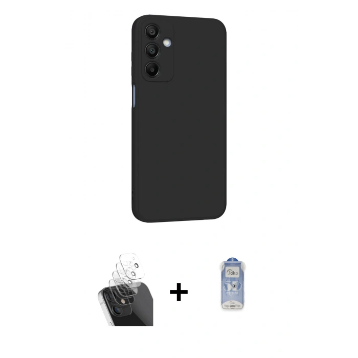 MARSİLYAN™- Galaxy A25 5G Kılıf Kozmos Yansıma Özel Seri - Siyah Joko Magic 5D Cam + Kamera Lens Koruma Cam - SF