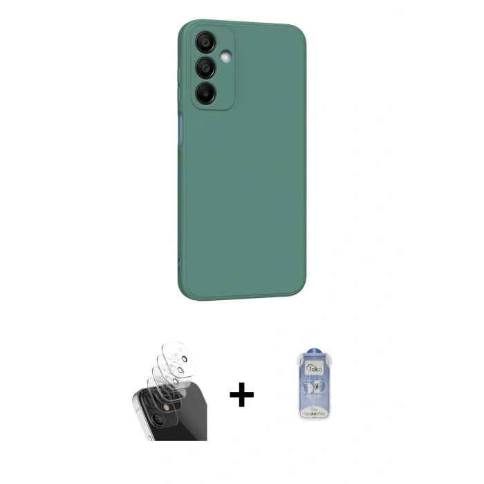 MARSİLYAN™- Galaxy A25 5G Kılıf Kozmos Yansıma Özel Seri - Siyah Joko Magic 5D Cam + Kamera Lens Koruma Cam - SF