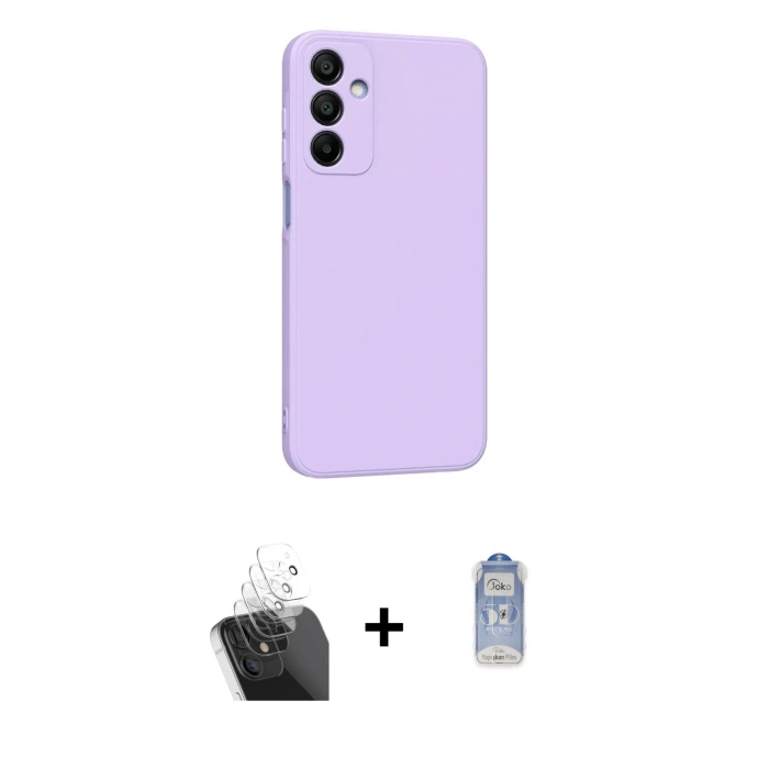 MARSİLYAN™- Galaxy A25 5G Kılıf Kozmos Yansıma Özel Seri - Siyah Joko Magic 5D Cam + Kamera Lens Koruma Cam - SF