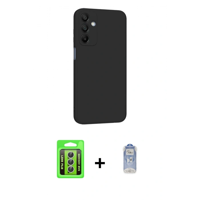 MARSİLYAN™- Galaxy A25 5G Kılıf Kozmos Yansıma Özel Seri - Siyah Joko Magic 5D Cam + Raze Metal Kamera Lens - GS