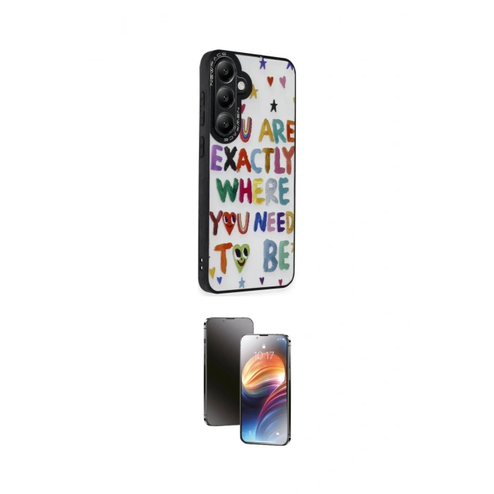 MARSİLYAN™- Galaxy A25 5G Kılıf Odak Klasik Serisi - Siyah 3D Antistatik Mat Seramik Nano Ekran Koruyucu