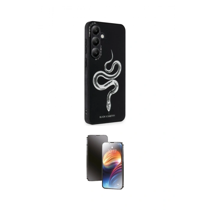 MARSİLYAN™- Galaxy A25 5G Kılıf Odak Klasik Serisi - Siyah 3D Antistatik Mat Seramik Nano Ekran Koruyucu