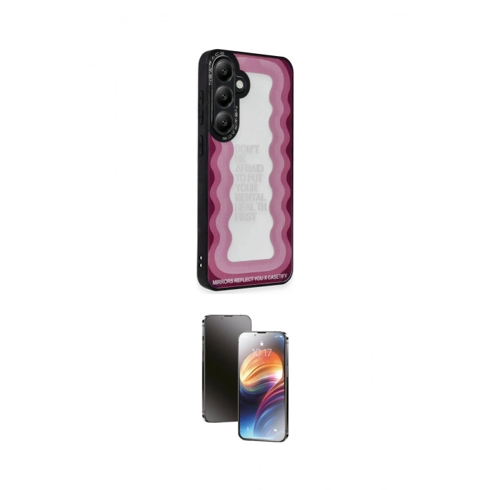 MARSİLYAN™- Galaxy A25 5G Kılıf Odak Klasik Serisi - Siyah 3D Antistatik Mat Seramik Nano Ekran Koruyucu