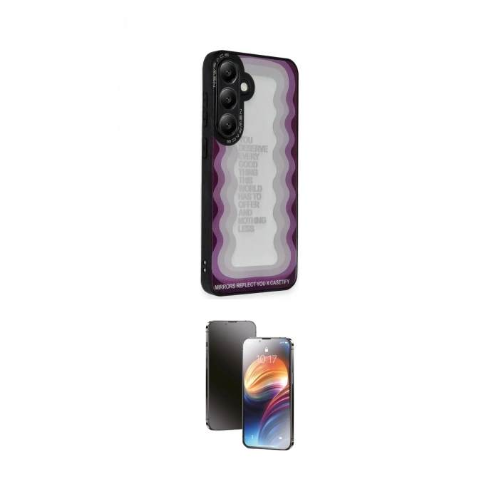 MARSİLYAN™- Galaxy A25 5G Kılıf Odak Klasik Serisi - Siyah 3D Antistatik Mat Seramik Nano Ekran Koruyucu