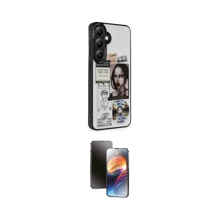 MARSİLYAN™- Galaxy A25 5G Kılıf Odak Klasik Serisi - Siyah 3D Antistatik Mat Seramik Nano Ekran Koruyucu