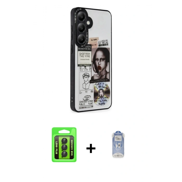 MARSİLYAN™- Galaxy A25 5G Kılıf Odak Klasik Serisi - Siyah Joko Magic 5D Cam + Raze Metal Kamera Lens - SH