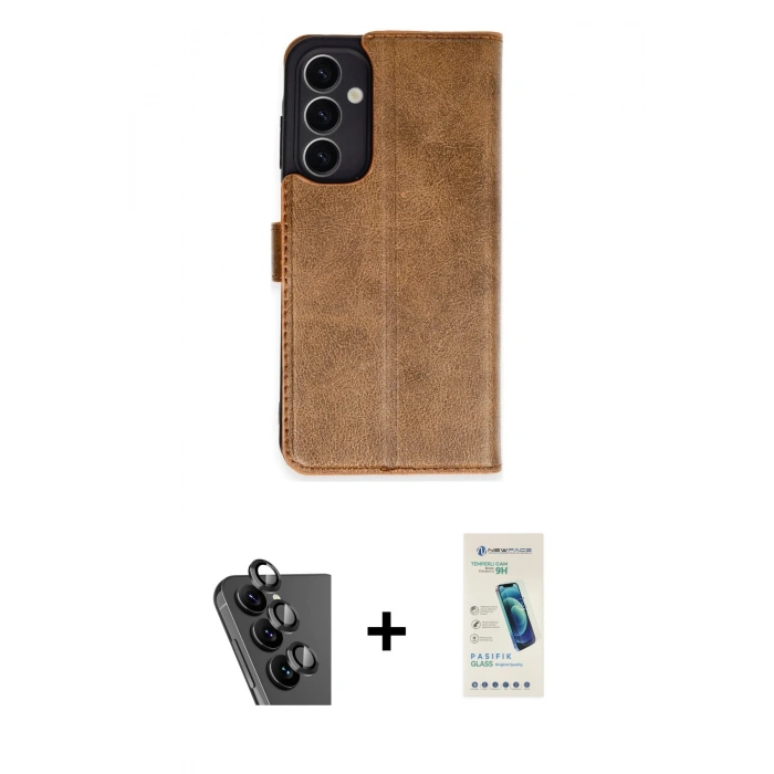 MARSİLYAN™- Galaxy A25 5G Kılıf Siluet Işık Serisi - Şeffaf Pasifik Cam Ekran Koruyucu + Valdez Metal Kamera Lens - SH