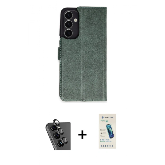 MARSİLYAN™- Galaxy A25 5G Kılıf Siluet Işık Serisi - Şeffaf Pasifik Cam Ekran Koruyucu + Valdez Metal Kamera Lens - SH