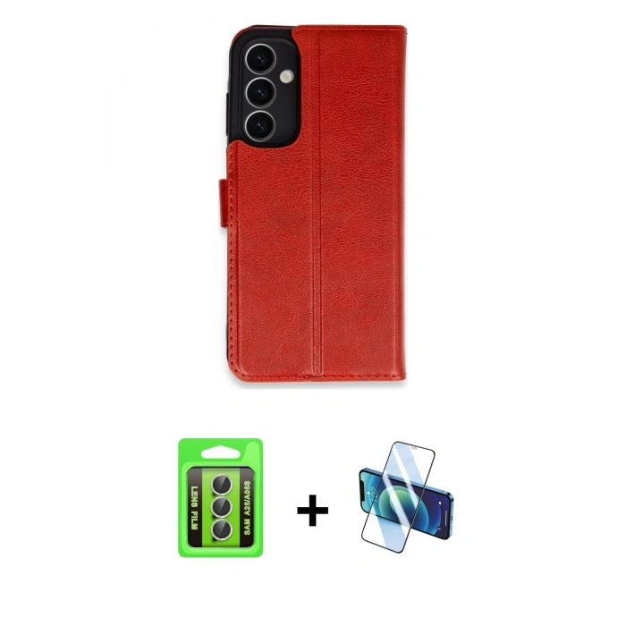 MARSİLYAN™- Galaxy A25 5G Kılıf Siluet Işık Serisi - Siyah 3D Antistatik Seramik Nano Ekran Koruyucu + Raze Metal Kamera Lens - GS
