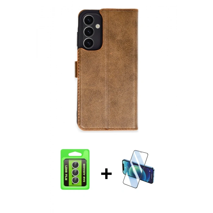 MARSİLYAN™- Galaxy A25 5G Kılıf Siluet Işık Serisi - Siyah 3D Antistatik Seramik Nano Ekran Koruyucu + Raze Metal Kamera Lens - GS
