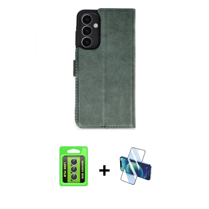 MARSİLYAN™- Galaxy A25 5G Kılıf Siluet Işık Serisi - Siyah 3D Antistatik Seramik Nano Ekran Koruyucu + Raze Metal Kamera Lens - GS
