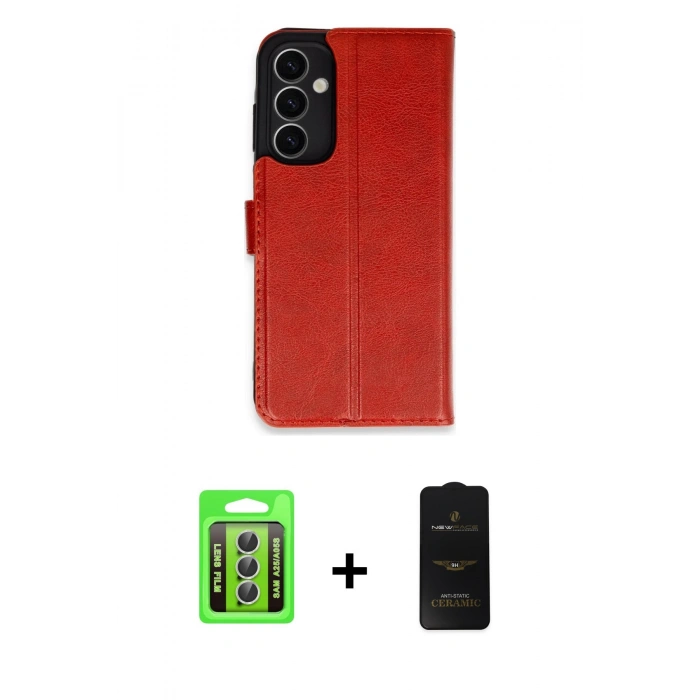 MARSİLYAN™- Galaxy A25 5G Kılıf Siluet Işık Serisi - Siyah 6D Antistatik Mat Seramik Hayalet Nano Ekran Koruyucu + Raze Metal Kamera Lens - GS