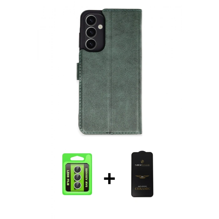 MARSİLYAN™- Galaxy A25 5G Kılıf Siluet Işık Serisi - Siyah 6D Antistatik Mat Seramik Hayalet Nano Ekran Koruyucu + Raze Metal Kamera Lens - GS