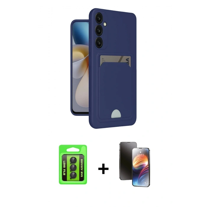 MARSİLYAN™- Galaxy A25 5G Kılıf Vadi Çizgi Prime - Siyah 3D Antistatik Mat Seramik Nano Ekran Koruyucu + Raze Metal Kamera Lens - SH