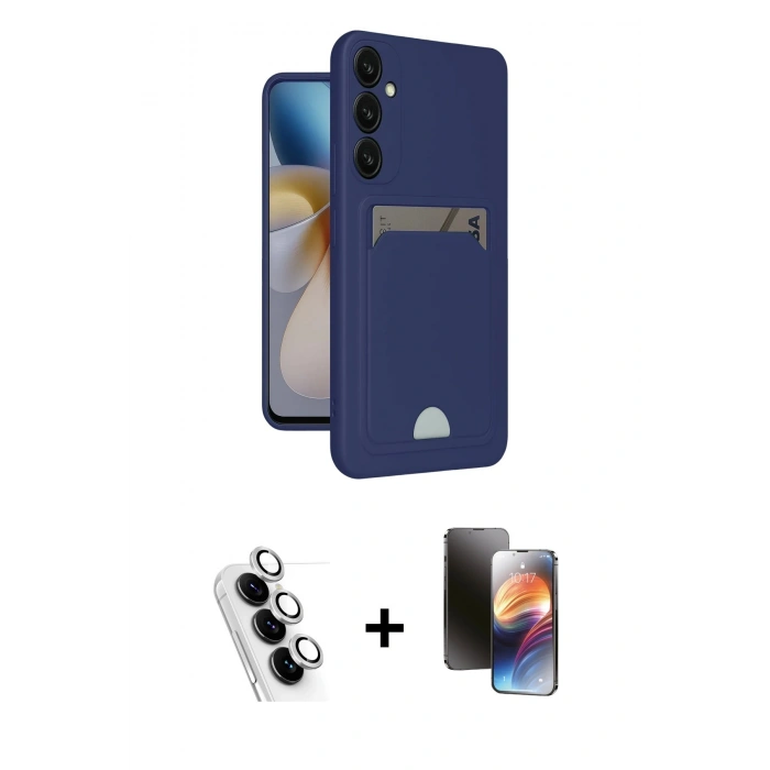 MARSİLYAN™- Galaxy A25 5G Kılıf Vadi Çizgi Prime - Siyah 3D Antistatik Mat Seramik Nano Ekran Koruyucu + Valdez Metal Kamera Lens - GS