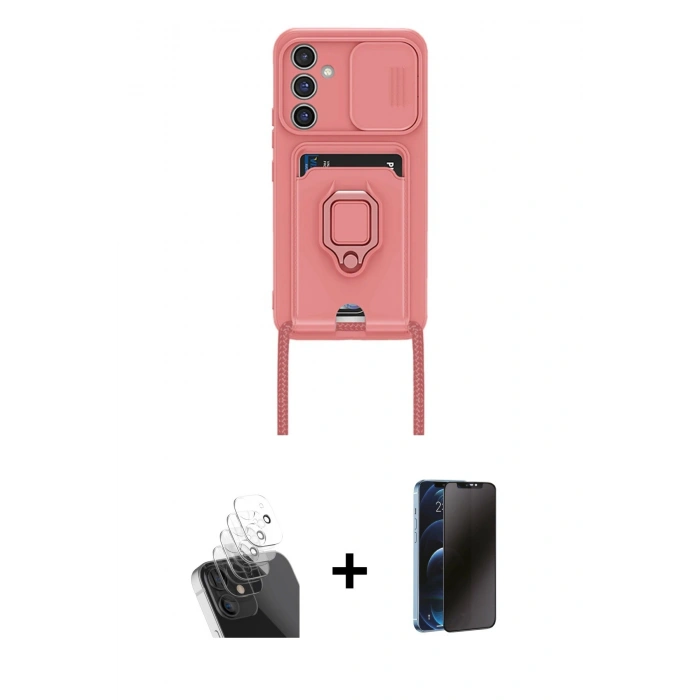 MARSİLYAN™- Galaxy A25 5G Kılıf Vadi Form Prime - Siyah 3D Antistatik Hayalet Cam Ekran Koruyucu + Kamera Lens Koruma Cam - SF