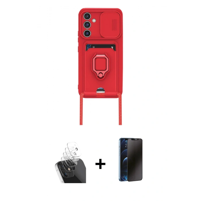 MARSİLYAN™- Galaxy A25 5G Kılıf Vadi Form Prime - Siyah 3D Antistatik Hayalet Cam Ekran Koruyucu + Kamera Lens Koruma Cam - SF