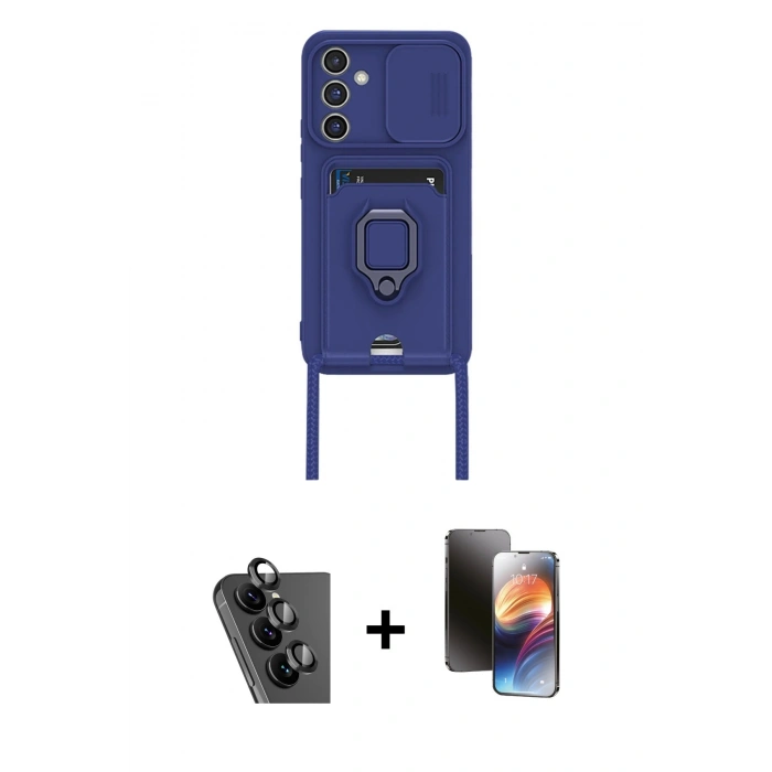 MARSİLYAN™- Galaxy A25 5G Kılıf Vadi Form Prime - Siyah 3D Antistatik Mat Seramik Nano Ekran Koruyucu + Valdez Metal Kamera Lens - SH