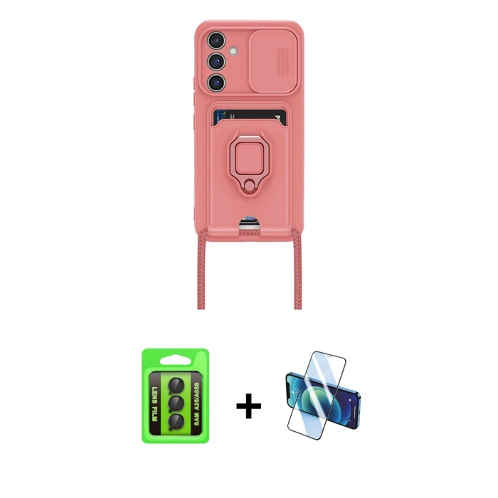 MARSİLYAN™- Galaxy A25 5G Kılıf Vadi Form Prime - Siyah 3D Antistatik Seramik Nano Ekran Koruyucu + Raze Metal Kamera Lens - SH