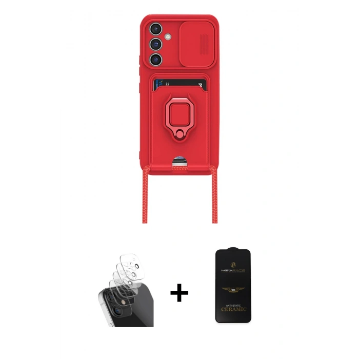 MARSİLYAN™- Galaxy A25 5G Kılıf Vadi Form Prime - Siyah 6D Antistatik Mat Seramik Hayalet Nano Ekran Koruyucu + Kamera Lens Koruma Cam - SF