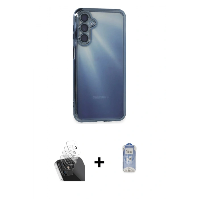 MARSİLYAN™- Galaxy A25 5G Kılıf Vadi Minimal - Siyah Joko Magic 5D Cam + Kamera Lens Koruma Cam - SF