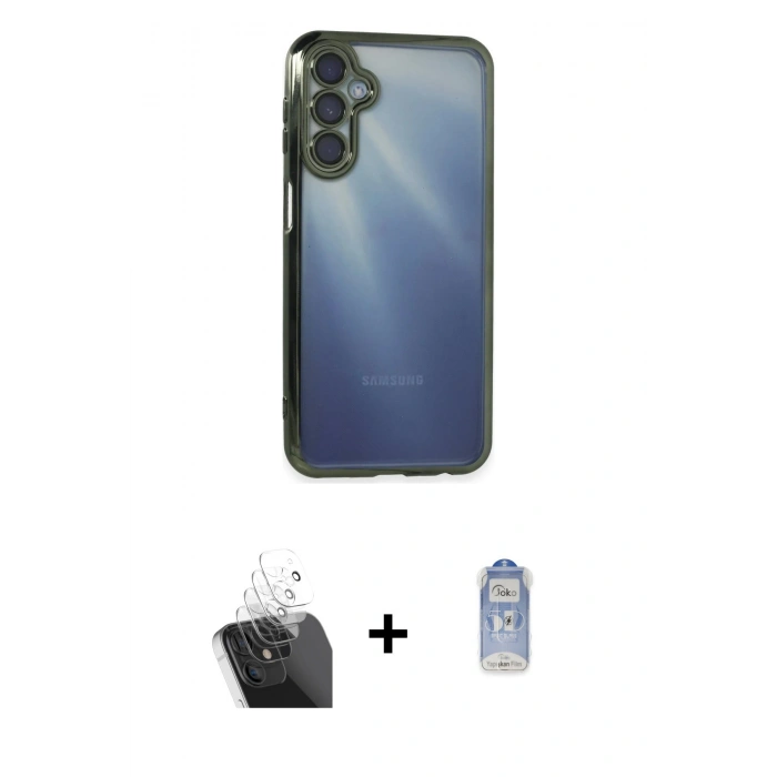MARSİLYAN™- Galaxy A25 5G Kılıf Vadi Minimal - Siyah Joko Magic 5D Cam + Kamera Lens Koruma Cam - SF