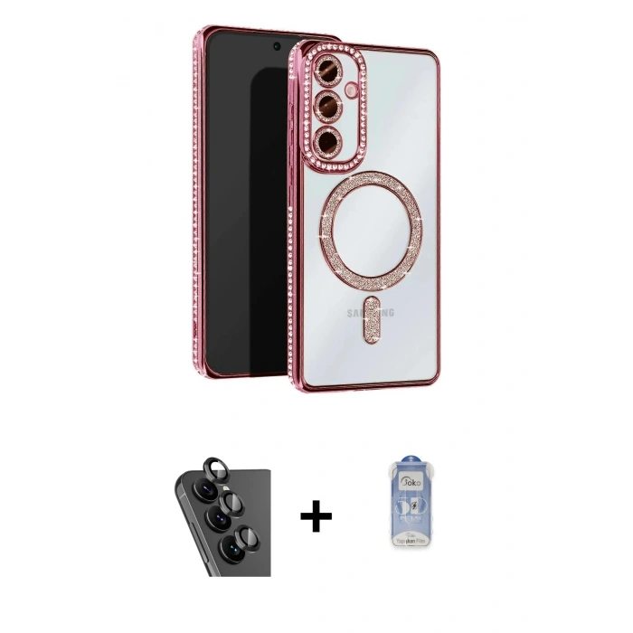 MARSİLYAN™- Galaxy A25 5G Kılıf Zirve Doku Prime - Siyah Joko Magic 5D Cam + Valdez Metal Kamera Lens - SH