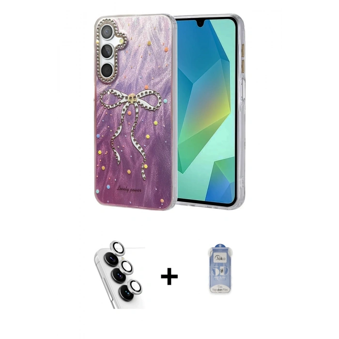 MARSİLYAN™- Galaxy A25 5G Kılıf Zirve Modern Prime - Siyah Joko Magic 5D Cam + Valdez Metal Kamera Lens - GS