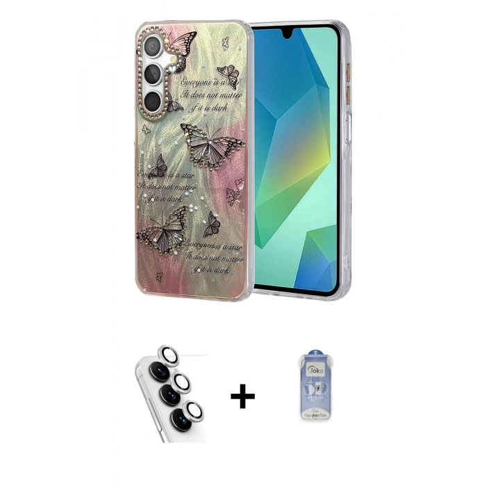 MARSİLYAN™- Galaxy A25 5G Kılıf Zirve Modern Prime - Siyah Joko Magic 5D Cam + Valdez Metal Kamera Lens - GS