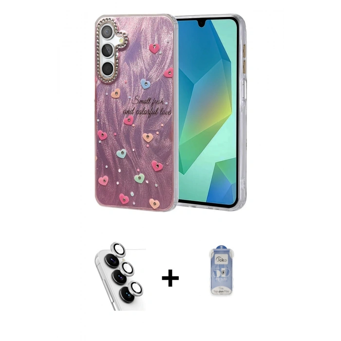 MARSİLYAN™- Galaxy A25 5G Kılıf Zirve Modern Prime - Siyah Joko Magic 5D Cam + Valdez Metal Kamera Lens - GS