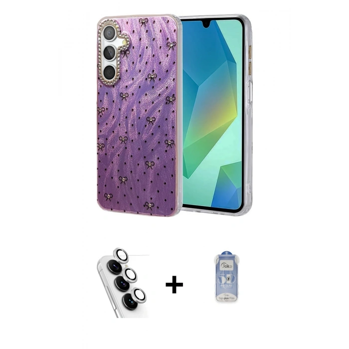 MARSİLYAN™- Galaxy A25 5G Kılıf Zirve Modern Prime - Siyah Joko Magic 5D Cam + Valdez Metal Kamera Lens - GS