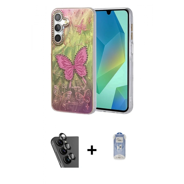 MARSİLYAN™- Galaxy A25 5G Kılıf Zirve Modern Prime - Siyah Joko Magic 5D Cam + Valdez Metal Kamera Lens - SH