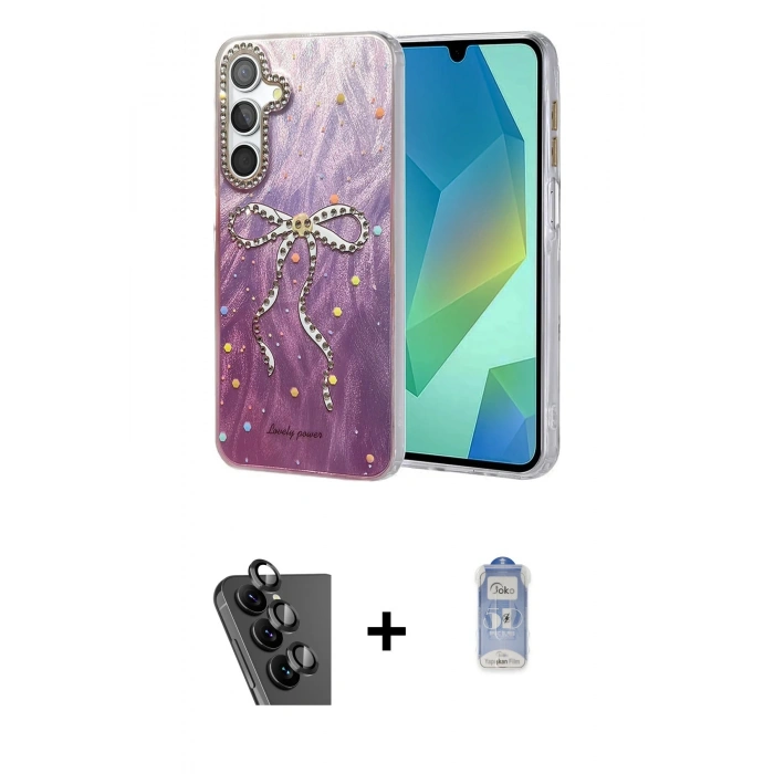 MARSİLYAN™- Galaxy A25 5G Kılıf Zirve Modern Prime - Siyah Joko Magic 5D Cam + Valdez Metal Kamera Lens - SH