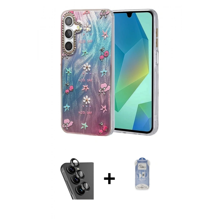MARSİLYAN™- Galaxy A25 5G Kılıf Zirve Modern Prime - Siyah Joko Magic 5D Cam + Valdez Metal Kamera Lens - SH