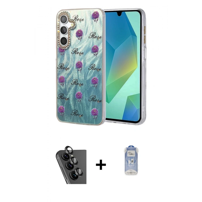 MARSİLYAN™- Galaxy A25 5G Kılıf Zirve Modern Prime - Siyah Joko Magic 5D Cam + Valdez Metal Kamera Lens - SH