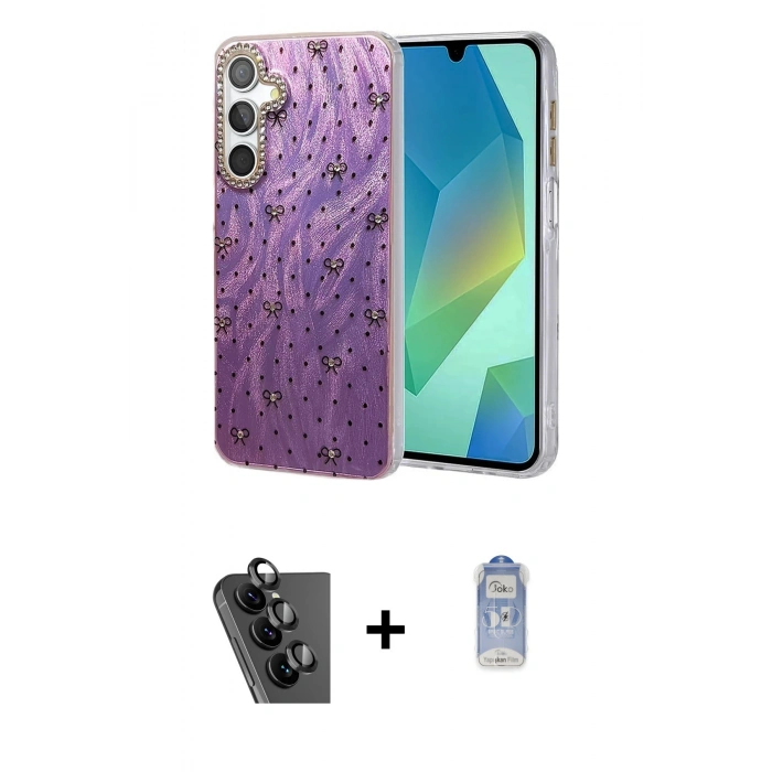 MARSİLYAN™- Galaxy A25 5G Kılıf Zirve Modern Prime - Siyah Joko Magic 5D Cam + Valdez Metal Kamera Lens - SH