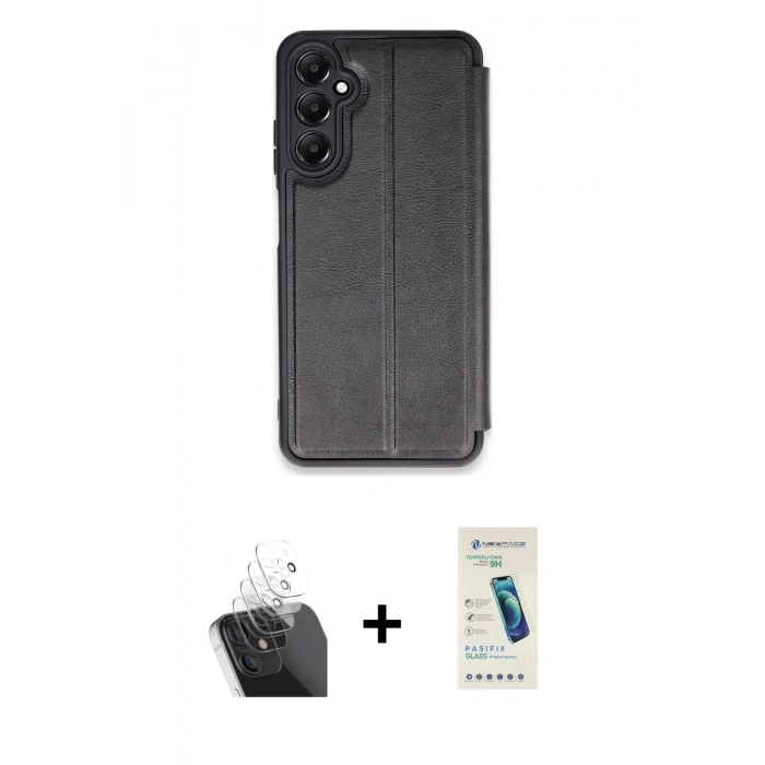 MARSİLYAN™- Galaxy A25 5G Kılıf Zirve Yansıma Serisi - Şeffaf Pasifik Cam Ekran Koruyucu + Kamera Lens Koruma Cam - SF